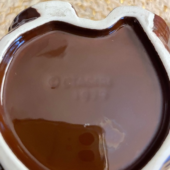 Vintage Otigiri ceramic Brown Bear honey jar with Red Bow - Picture 6 of 6